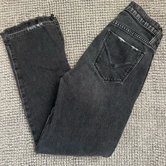 Hudson Black and Grey cropped zip up jeans (RARE)